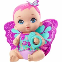 MATTEL Poupon My Garden Baby : Bébé Papillon Rose Boit Et Fait Pipi