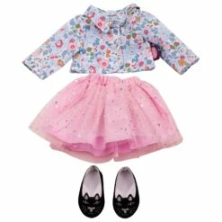 Ensemble Pour Poupée De 45 à 50 Cm : Fleurs Et Paillettes