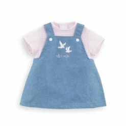 Corolle Vêtement Pour Petit Poupon 30 Cm : Robe Marinière Rose Bords De Loire