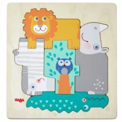 Haba Puzzle En Bois 5 Pièces : Dans La Jungle