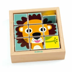 Djeco Puzzle 9 Cubes En Bois : Tournanimo