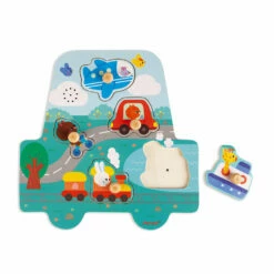 Janod Puzzle Musical : Les Petits Bolides