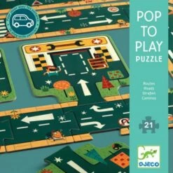 Djeco Puzzle 21 Pièces : Pop To Play : Routes