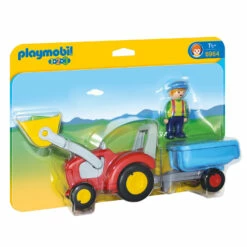 Playmobil 6964 1.2.3. : Fermier Avec Tracteur Et Remorque