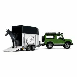 Bruder Land Rover Defender 90 Break Avec Van Et Figurine Cheval