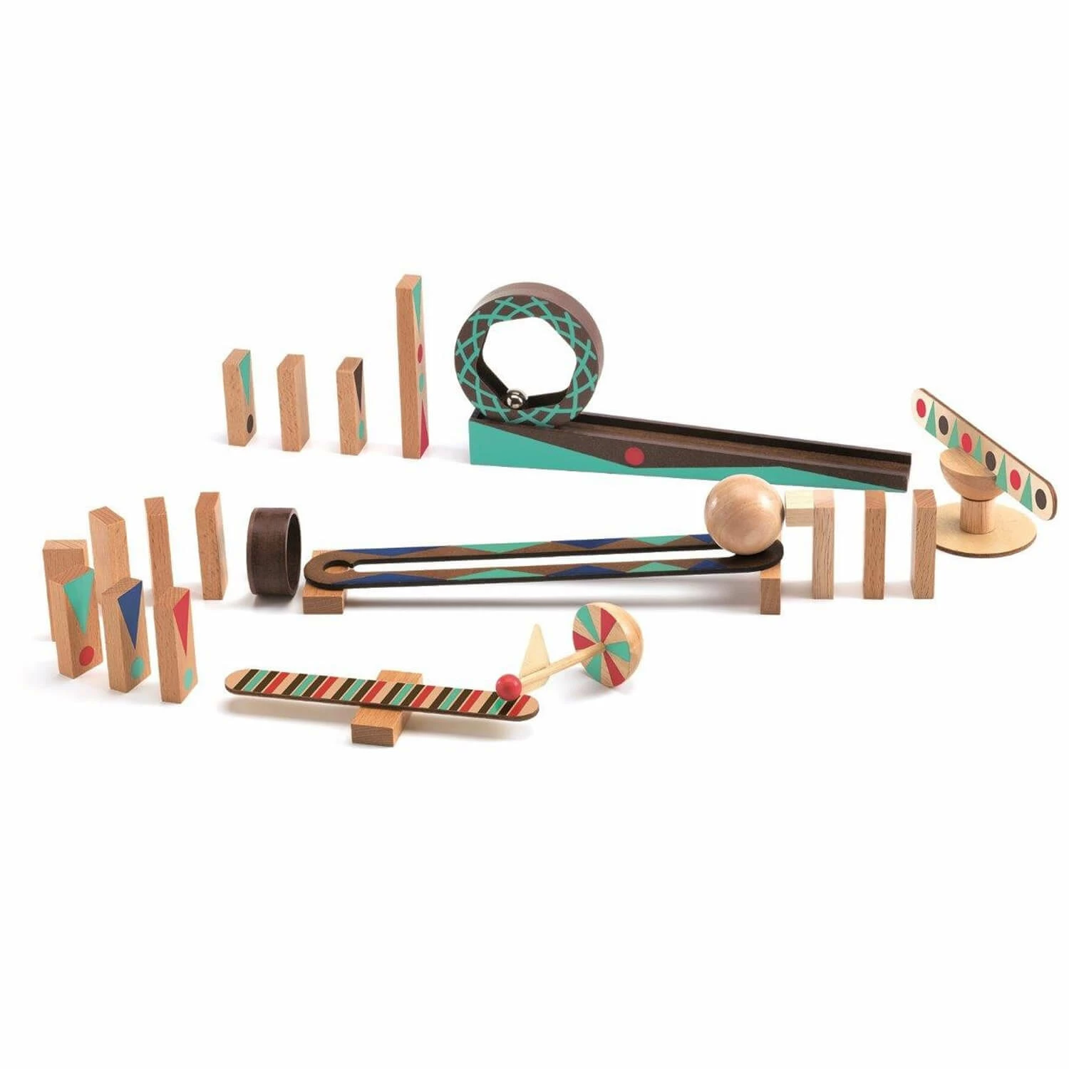 Djeco Jeu De Construction Action-Réaction : Zig & Go : 28 Pièces