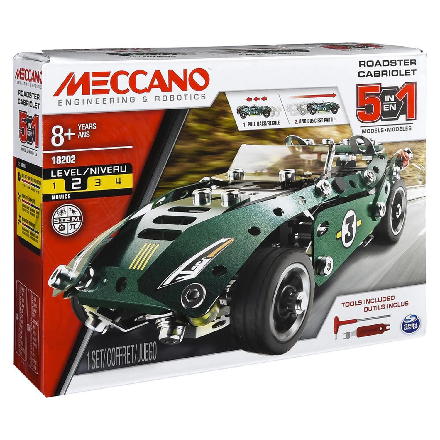 Meccano : Cabriolet à Rétro Friction 5 Modèles