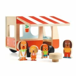 Djeco Camping-car Et Figurines Bois : Minicombi