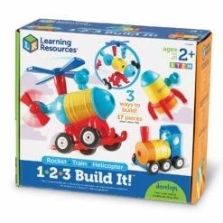 Learning Resources Jeu De Construction : 1-2-3 Build It!™: Fusée, Train, Hélicoptère