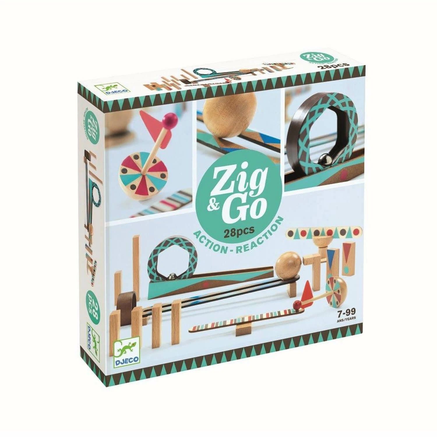 Djeco Jeu De Construction Action-Réaction : Zig & Go : 28 Pièces – Image 2