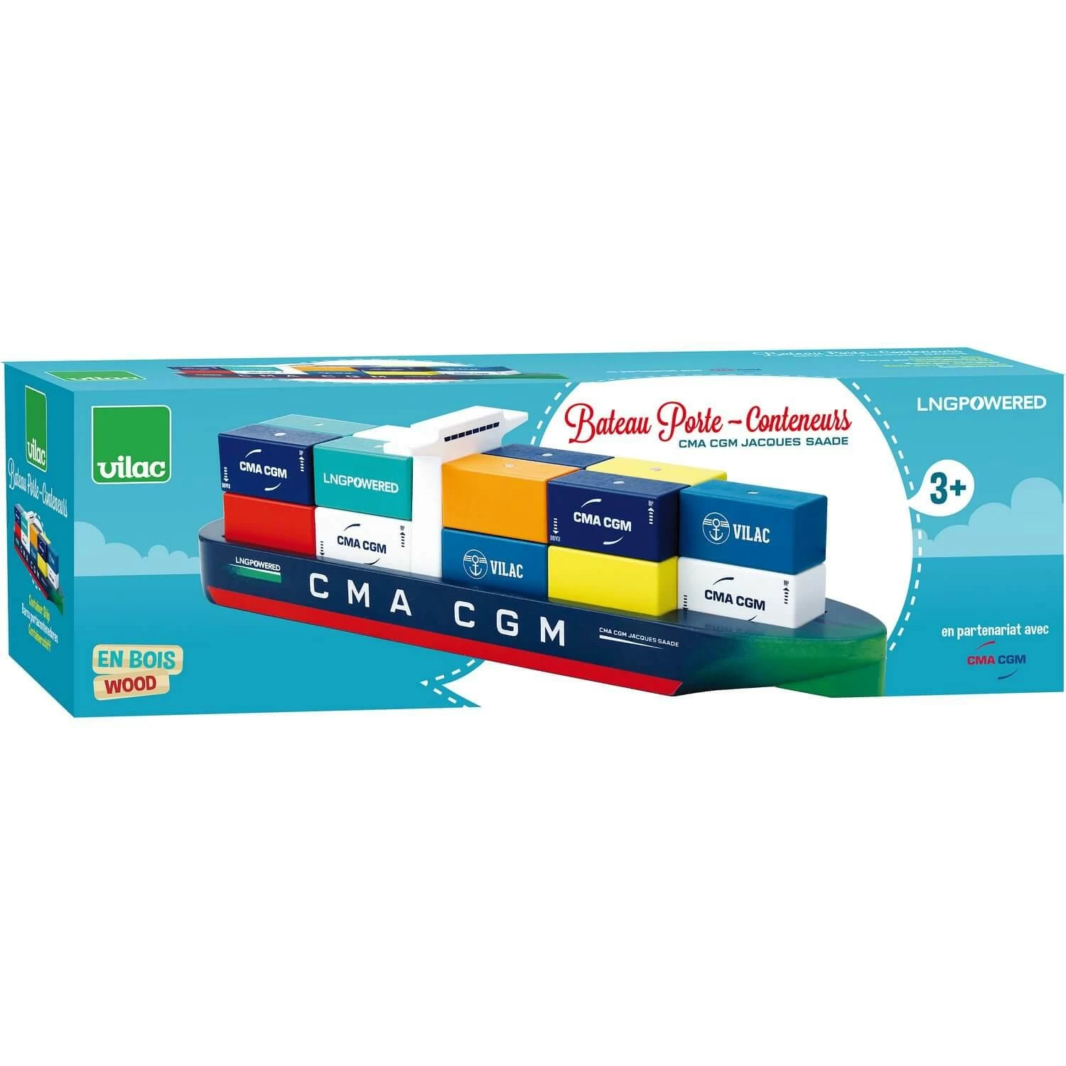 Vilac Bateau Porte-conteneurs En Bois : CMA CGM Jacques Saade – Image 2