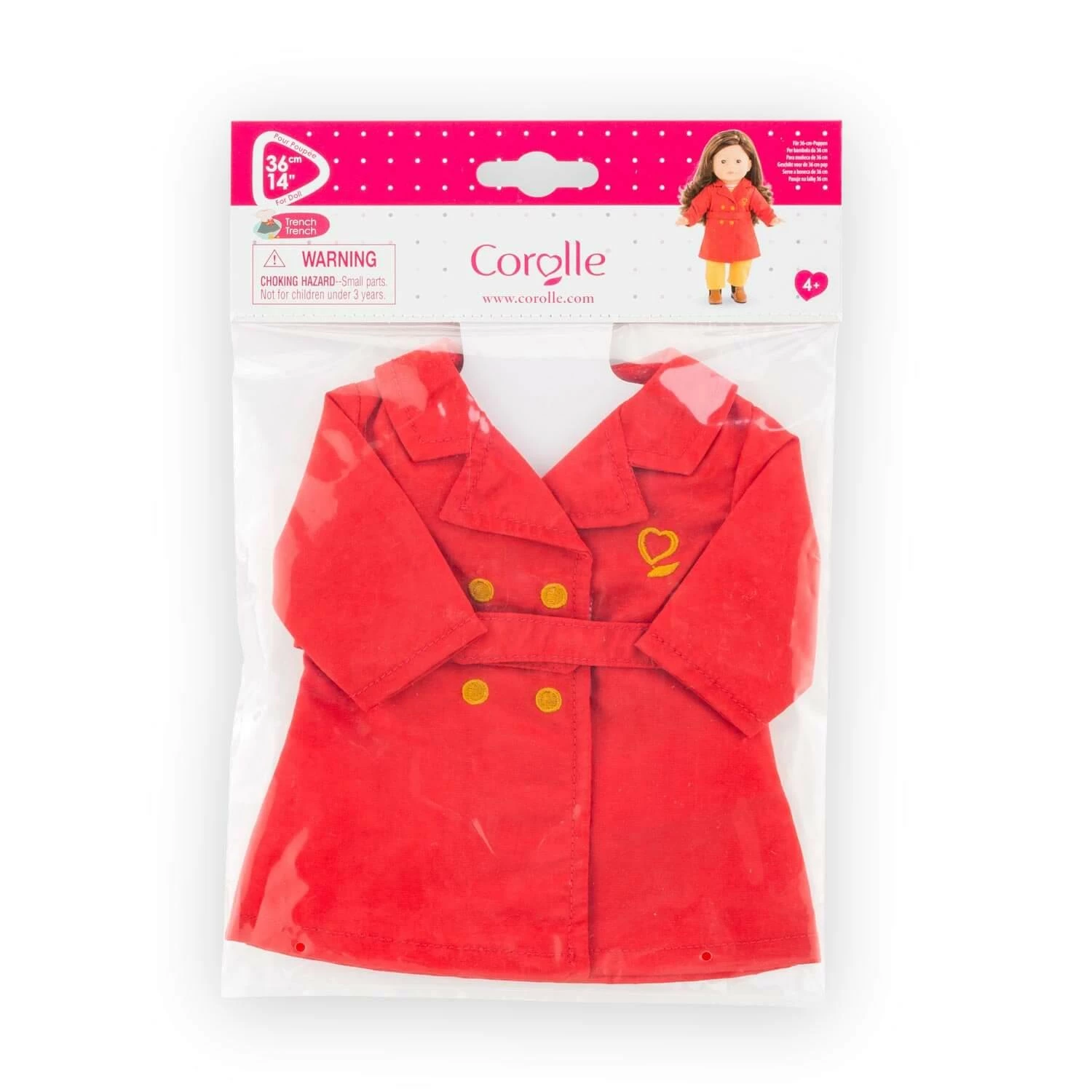 Vêtement Pour Poupée Ma Corolle 36 Cm : Trench Rouge – Image 3